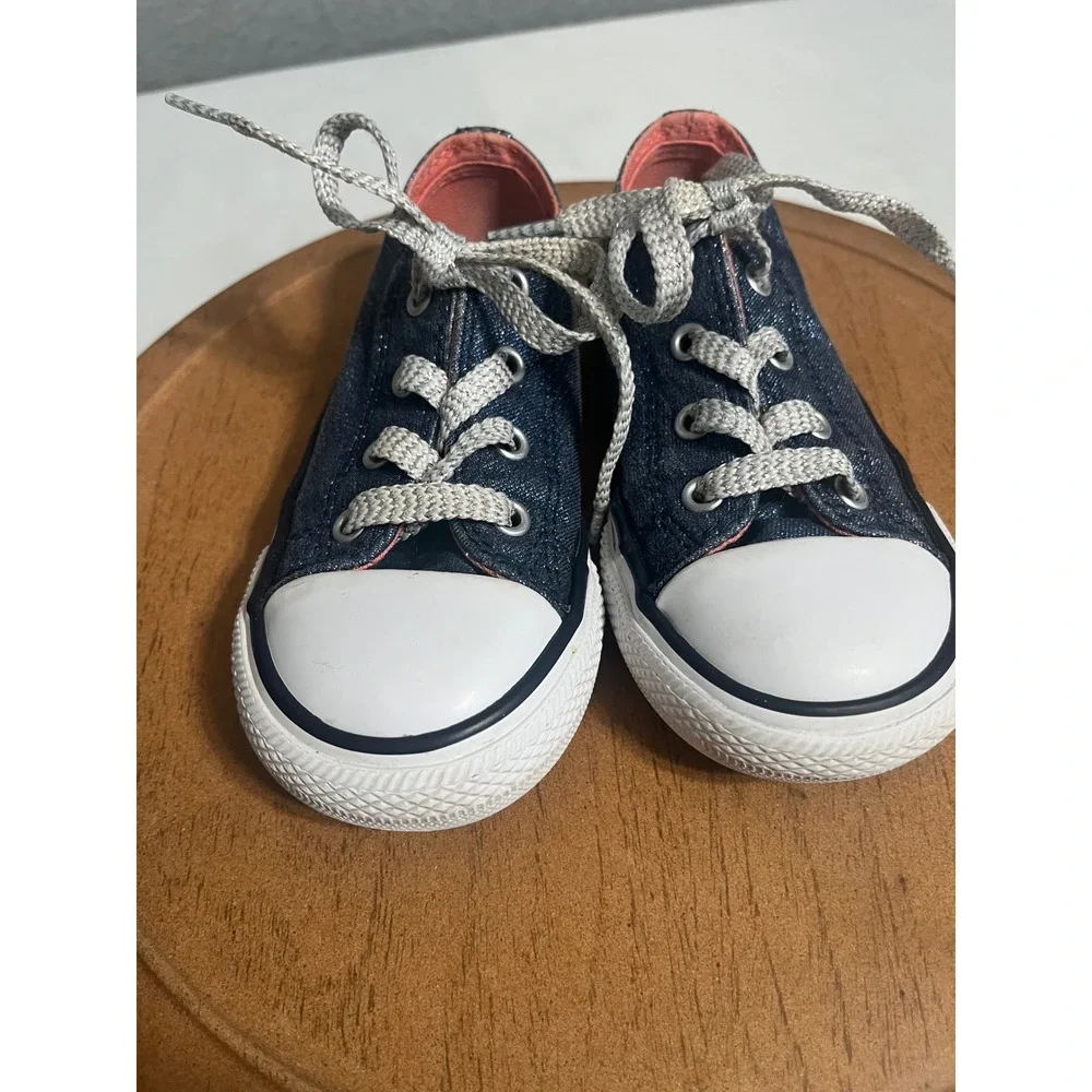 Converse Chuck Taylor All Star Infant 8 Blue Shimmer Denim Sneakers Sz 8 758112F